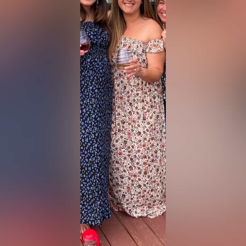 Maxi off the shoulder floral dress